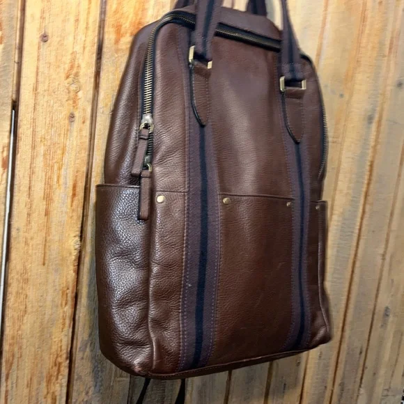 Fossil Brown Leather Men's Backpack - Picture 3 of 8